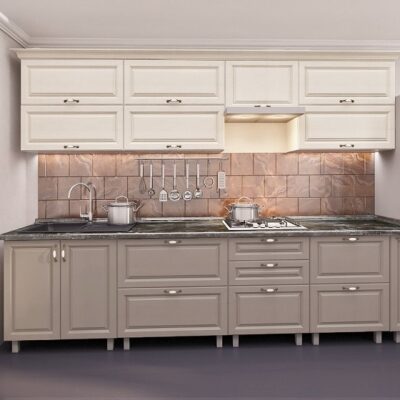 Bucatarie  BafiMob Kvadro MDF 3.0 m alebastr/stejar concordia