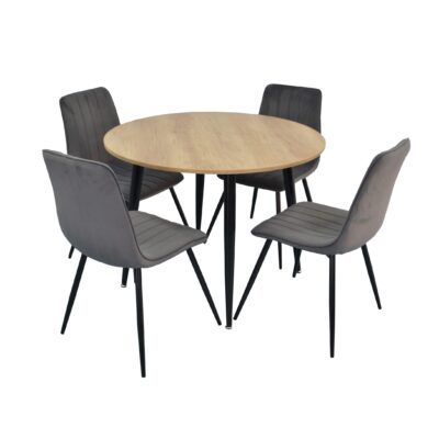 Set masa si scaune Evelin DT 402-2+4 scaune XR-154B Dark Grey 57