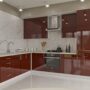 Bucătărie modulara Imperial cu fațadă MDF Lucios Bordo 3.0×2.10 m